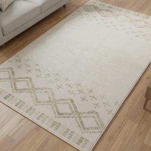 Muddy Mat® Tribal 8ft x 10ft Washable Muddy Carpet for Living Room, Bedroom & Dining Room – Modern Soft Low Pile Non Slip Carpet – Pet Friendly Waterproof Foldable Area Rugs for Home