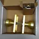 parro Gold Door Knobs Interior,Privacy Door Knob with Lock,Pismo Doorknob with Rectangle Rosette for Bath & Bedroom