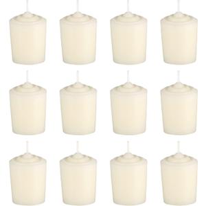 Ivory Unscented 15 Hours Votive Candles Pack of 12