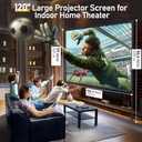 EMART Outdoor Projector Screen with Stand, 120 Inch Portable Projector Stand Indoor 16:9 4K HD Rear Front Movie Screen with Heavy Flat Base for Backyard, Party, Night (Include Water Bag, Carry Bag)