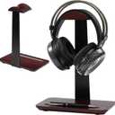 Walnut Wood Headphone Stand with Pen Holder - Desktop Wooden Headphone Stand, Solid Wood Headset Holder & Executive Desk Organizer for Office, Compatible with AirPods Max, Sony, Bose