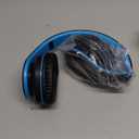 ZIHNIC Bluetooth Headphones Over-Ear, Foldable Wireless and Wired Stereo Headset Micro SD/TF, FM for Cell Phone,PC,Soft Earmuffs &Light Weight for Prolonged Wearing (Black/Blue)