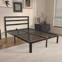 14 Inch Full Bed Frame with Headboard, Black Metal Full Size Bed Frame, No Box Spring Need, Anti-Slip Gaskets, Noise-Free, Heavy Duty Steel Platform Support, Easy Assembly