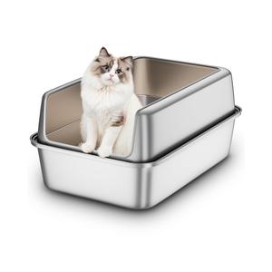 Stainless Steel Cat Litter Tray with High Sides