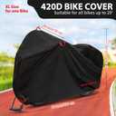 Topcrown Bike Cover Waterproof Outdoor Storage for 1 Bike, Bicycle Cover Rain Sun UV Dust Wind Proof with Storage Bag for Mountain Road Bike/Ebike (420D Black+Red, XL Size for 1 bike)
