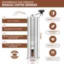 Manual Coffee Grinder by iTrends – Stainless Steel Manual Coffee Bean Grinder, Manual Burr Hand Crank Coffee Grinder with Adjustable Settings for Espresso to Coarse Coffee. Perfect Coffee Lovers Gift.