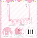 AceOrbit Pink Bow Over The Door Hooks Hanger Wall Mount Towel Hanger Door Holder Organizer 5 Hooks Kawaii Farmhouse Rustic Coquettish Style Decor for Bedroom Bathroom Towel Hat Clothes