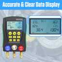 PLAYOCCAR Refrigeration Digital Manifold HVAC Gauge Kit, Vacuum Pressure Temperature Dignostic Tester Set for Testing Maintaining Air-Conditioner & Refrigerator