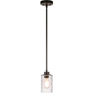 XiNBEi Lighting Pendant Lighting 1 Light Mini Pendant Light with Glass, Modern Adjustable Kitchen Hanging Ceiling Light Dark Bronze Finish XB-P1227-DB