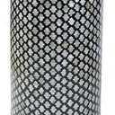 PEMAR Mother of Pearl Cylinder Drum End Table Nacre Capiz Shell Side Table Stool Drum Accent Table Coffee Bedside Side Table Round Nightstand and Vanity Stool (Diamond)