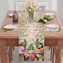 3 x XCHI Tulips Gnomes Flowers Spring Table Runner Summer Table Decoration for Party Home Kitchen Dining Holiday Decor 13x72 Inch