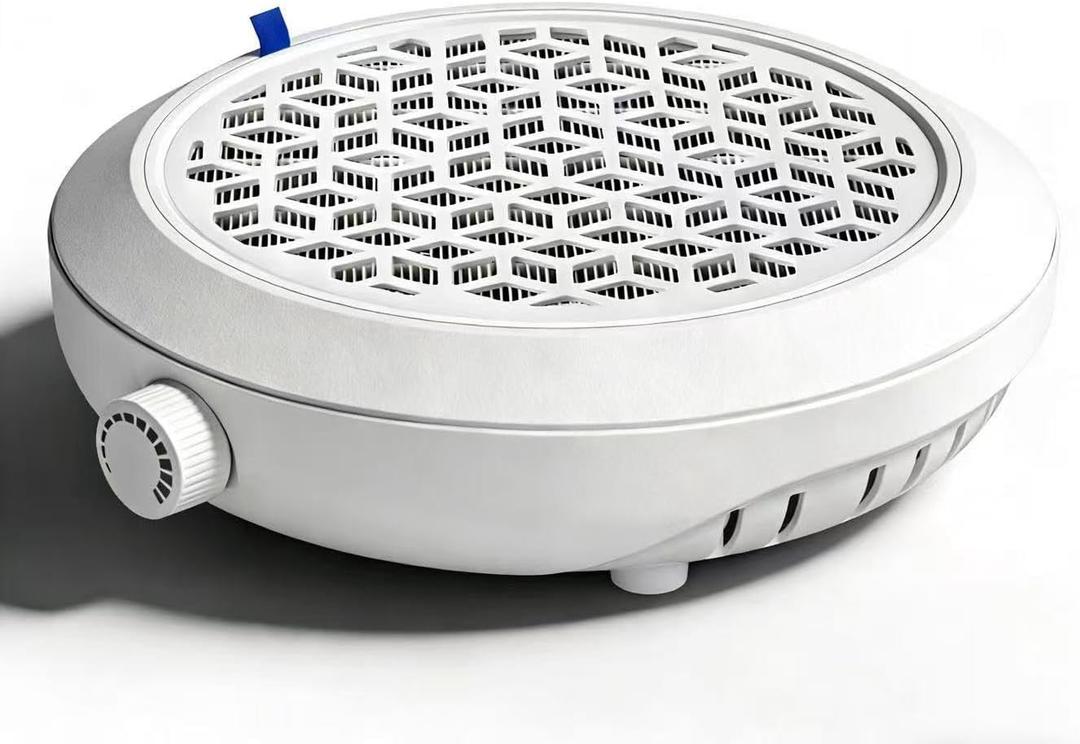 Nail Dust Collector for Nail Tech & Acrylic Nail Polishing - Ultra-Quiet 8000RPM Turbo Brushless Motor, Reusable Filter & Magnetic Detachable Design for Salon, Home DIY & Crafts etc.(Milky White)