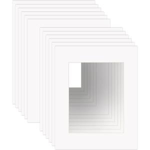 ZBEIVAN 16x20 White Picture Mats for 11x14 Pictures with Core Bevel Cut Frame Mattes - Pack of 12