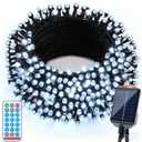 Solar Christmas Lights Outdoor Waterproof,13 Modes 118Ft 300LED Solar Powered String Lights for Tree Outside Garden Patio Fence Christmas Decorations (Cool White)