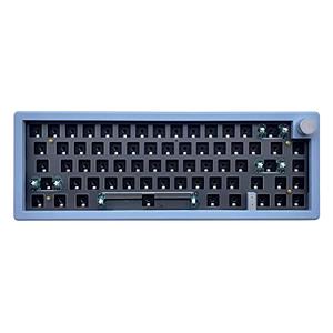 BOYI GMK67 65% Keyboard Kit,Hot Swap Gasket Mounted PCB Custom RGB Barebones Keyboard Wireless Tri-Mode BT5.0/2.4GHz/USB-C Wired Custom Gaming DIY Kit(Blue+Knob)