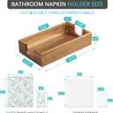 Napkin Holder for Bathroom, Acacia Wooden Guest Towel Holder Tray for Bathroom, Disposable Paper Hand Towel Holder for Bathroom Accessories, Dinner Napkin Holder for Kitchen Table Party