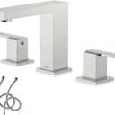KENES 2 Handle Widespread Bathroom Faucets Brushed Nickel, Bathroom Sink Faucet 3 Hole Vanity Faucet with Lead-Free Supply Hose, KE-9050