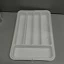 Aujen Silverware Organizer - Expandable Kitchen Drawer Organizer, Adjustable Utensil Organizer, Cutlery Tray for Forks, Knives, Multipurpose Kitchen Organizers and Storage Solution, White, Medium