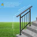 Adjustable Handrails for Outdoor Steps Black Metal Stair Railing with Flexible Angle Design, 3 Steps Handrail or Horizontal Use, Wrought Iron Hand Rails with Installation Kit