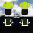 TCCFCCT Construction Shirts Class 3 High Visibility Shirts for Men, Hi Vis Reflective Safety Shirts for Men Women, Short Sleeve Work Shirts with Black Bottom, Durable, DP-Yellow 5XL 3PCS