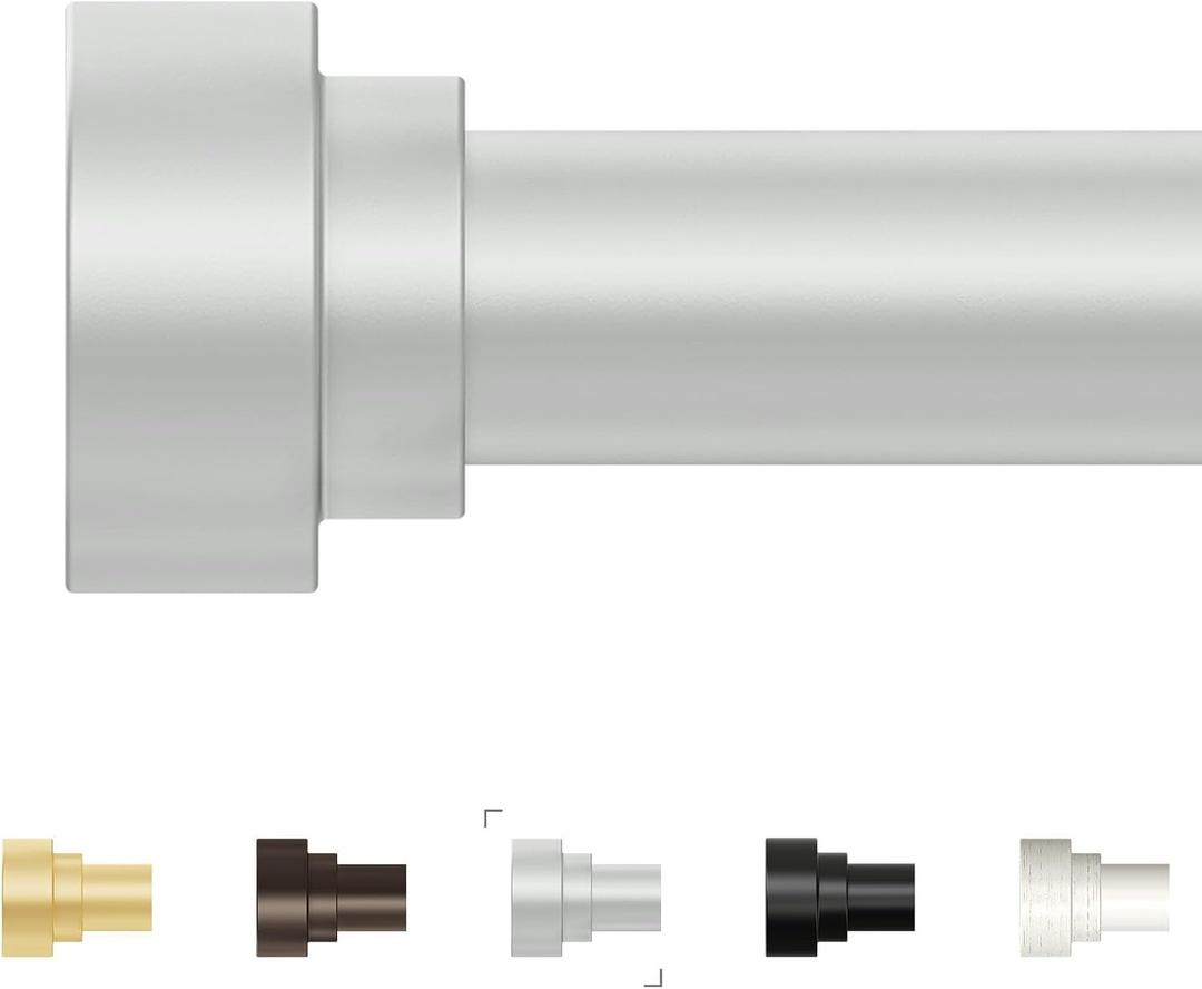 Extra Long Curtain Rods 120 to 240 Inch(10-20ft),1Inch Silver Adjustable Extra Long Curtain Rod,Heavy Duty Decorative Window Curtains Rod for Bedroom,Long Curtain Rods 120-240 (120-240"&1 pack, Antique Silver)