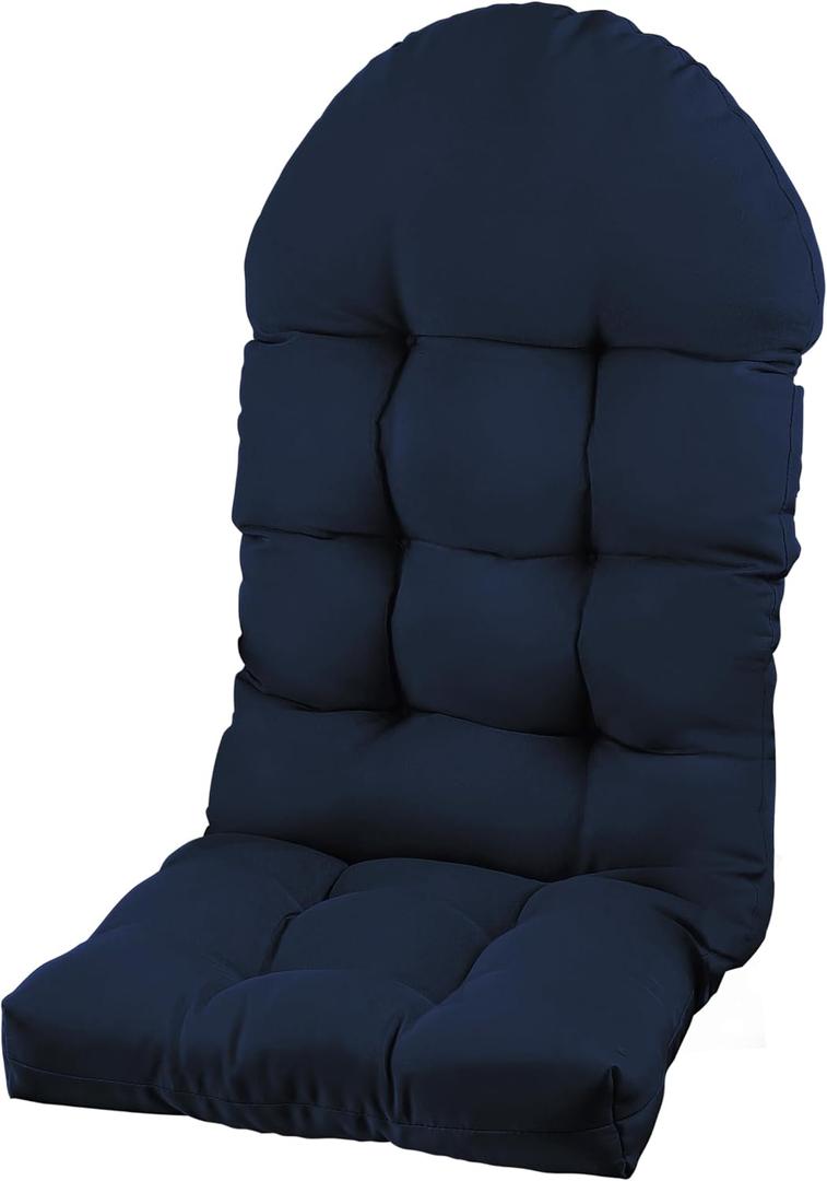 Chair Cushion, Rocking Chair Cushion 44x19.4x4 inch, High Back Patio Cushions of Upper and Lower with Ties, Sunscreen and Fade-Resistant (Dark Blue, 1)