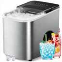 38lbs Per Day Countertop Ice Maker, 9 Ice Cubes in 3.5 Minutes, Self-Cleaning Portable Ice Machine with 2 Bullet Sizes for Kitchen, Camping, RV, and Party