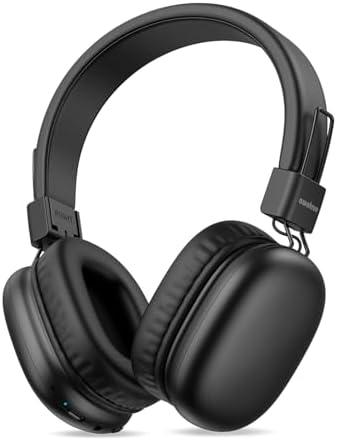 awatrue Kids Bluetooth Headphones, Wireless Headphones with HD ENC Microphone, 50 Hours Playtime, Safe Volume,Type C Fast Charging,Foldable Over Ear Headphone for Children/Teens/Smart Device (Black)