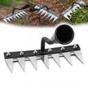 Gardenia Iron Weeding Rake 2.0, Iron Rake for Gardening and Weedings, 2025 Heavy-Duty Garden Hand Weed Puller Tool for Yard Lawn and Garden 5/6/7/8 Teeth Carbon Steel Garden Weeder Rakes (7 Tines)