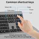 Wireless Mouse and Keyboard Combo, Silent Full-Size Computer Keyboard with Calculator Button, 2400 DPI Mouse, Quiet Click, Slim Cordless USB Set for Laptop PC Windows Mac - Space Grey