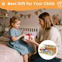 Floating Shelves for Little Tikes Story Dream Machine,Wall Shelf for Little Tikes Projector Books Audio Play Character Storage Tray Organizer for Toddlers and Kids Girls Boys,Pine(Natural Wood) (2 Tier)