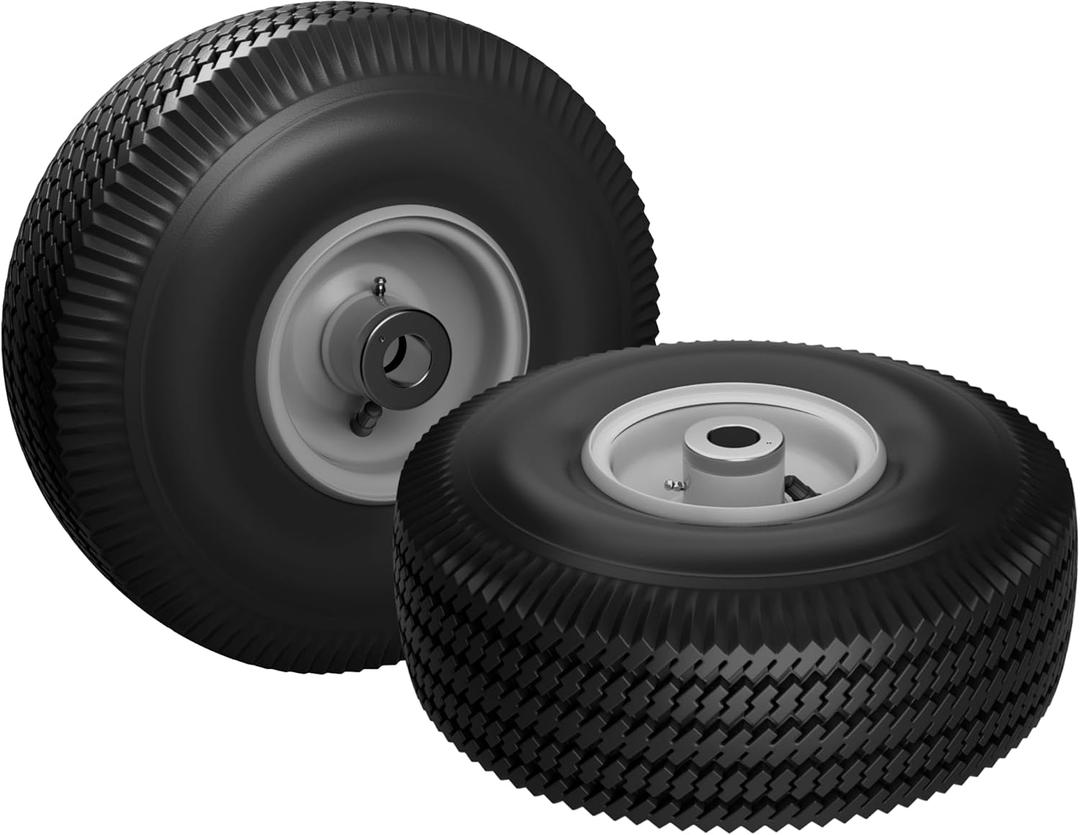 105-3471 Front Wheel and Tire Assembly 4.10x3.50-4 Compatible with Toro TimeCutter & Exmark Quest Z-Turn Mowers, 3/4" ID, 4-1/4" Hub, Grease Zerk, Durable Replacement - 2 Pack