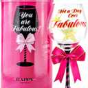 Not a Day Over Fabulous Happy Birthday Wine Glass for Women | Unique Gift Idea for Her, Best Friend, Mom, Sister, Grandma, Aunt, Cousin, Female Coworker, Teacher, Boss | Present for Woman, 23 Ounces