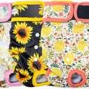 Leekalos Reusable Washable Dog Diapers Female (3 Pack) - Highly Absorbent Doggie Diapers - Size Adjustable Puppy Diapers for Dog Period Panties (Large, Sunflower) (Large (15"-17" Waist), Sunflower(Gray Lining))