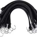 XSTRAP STANDARD 20 Pack 15'' Adjustable Rubber Tarp Straps, EPDM Bungee Cords with Metal S Hooks Tie Down Straps for Outdoor, Tarp Covers, Canvas Canopies, Motorcycle, and Cargo