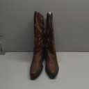 IXU Cowboy Boots For Women Wide Calf Pointy Toe Cowgirl Boots Mid Calf Western Boots (Brown), Size: 10