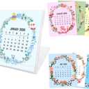 2 x Desk Calendar 2026, 12-Month School Year Calendar, Colorful Monthly Desktop Calendar, Small Desk Calendar 2026 for Home Office Table Desk Decoration, Gifts for Friends Coworkers-02