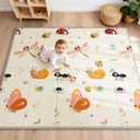 Foldable Baby Play Mat for Floor, 79x71 Extra Large Baby Play Mat for Crawling, Waterproof & Non-Toxic Foam Floor Mats, Portable Soft Foam Playmat for Babies 6-12 Months, Infants &Toddlers (Dragonfly) | Extra Large, Waterproof, Non-Toxic, Portable