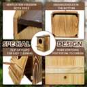 8'' x 13'' Owl House for Outdoor, Screech Owl House, Bird Box Large Handmade Wooden Circular Opening Screech Box for Outside with Mounting Screws and A Bag of Wood Shavings