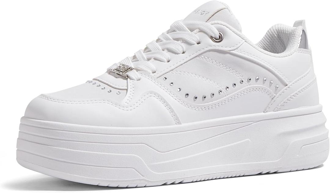 Women's Platform Sneakers Chunky Tennis Shoes with Artificial Leather & Recyclable Material Insole Non-Slip Cushion for Casual, Streetwear & Daily Outfits (7)