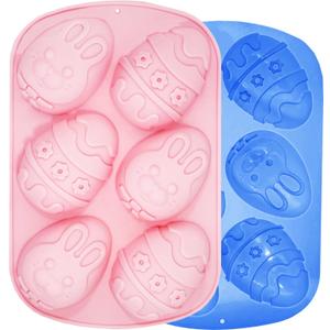 Easter Chocolate Molds Silicone Large, 3.5" Easter Egg Molds for Chocolate Baking Soap Gummy Candy Resin Wax Melts Ice Cube Jelly