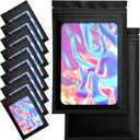 100 Pack Mylar Bags - 4 x 6 Inch Resealable Smell Proof Bags Foil Pouch Flat Bag with Front Window Black