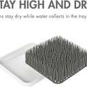 Boon Grass Plastic Drying Rack - Modern Countertop Baby Bottle Organizer - 9.75 x 9.88 x 3.0 inches - Gray