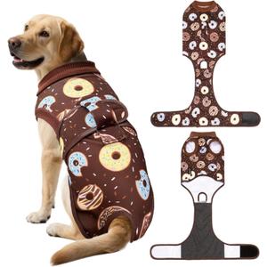 Dog Surgery Suit, Breathable Surgical Recovery Suit for Female Spay Male Neuter, Anti-Licking Surgical Recovery Suit for Abdominal Wounds Skin Disease, Brown, Medium