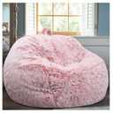 Fluffy Stuffed Animal Storage Bean Bag Chair Cover (No Filler), Faux Fur Comfy Bean Bag Cover for Organizing Plush Toys or Textile, for Adults Teens Kids Girls,purple