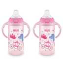 NUK Learner Cup, 10 oz, 2 Pack, 8+ Months  BPA Free, Spill Proof Sippy Cup (Blue Kingdom)