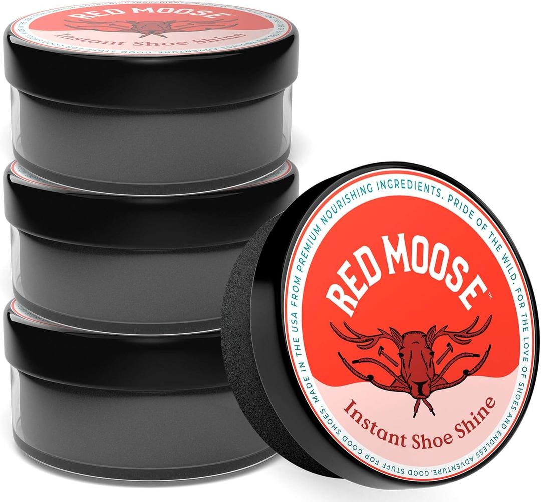 Instant Shoe Shine Sponge - 3pk Shoe Shine Sponges for Leather Shoes and Boots  Red Moose