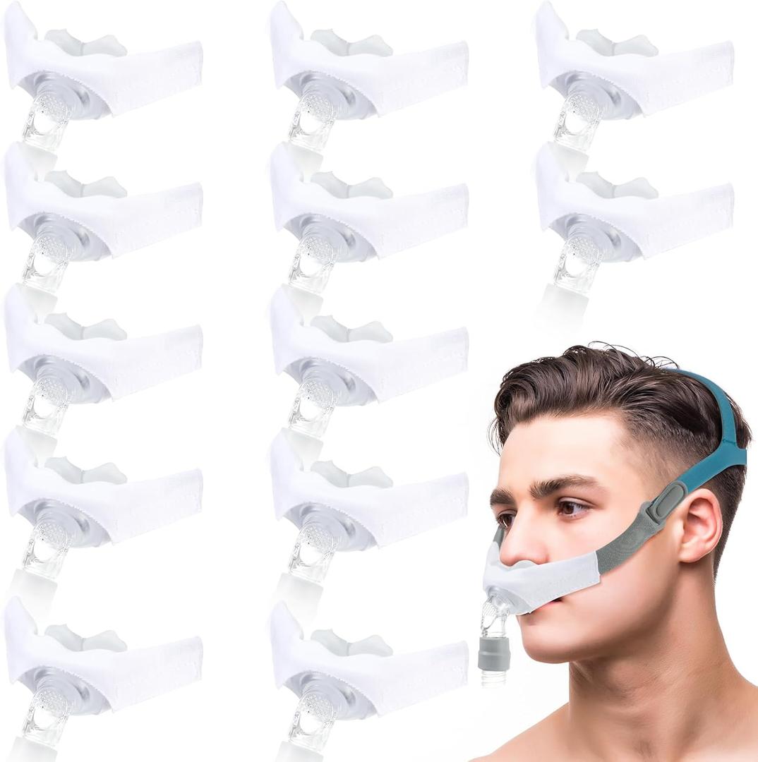 Nuanchu 12 Pcs Nasal Pillow Liner Cushion Nasal Cushion Pillow Covers Cotton Liners Sleep Skin Protector Compatible Comfort Reusable Reduce Noisy Air Leaks and Irritation(M)