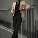 Plaid&Plain Men's Stretch Dress Pants Slim Fit Skinny Suit Pants (40W x 28L, Black)