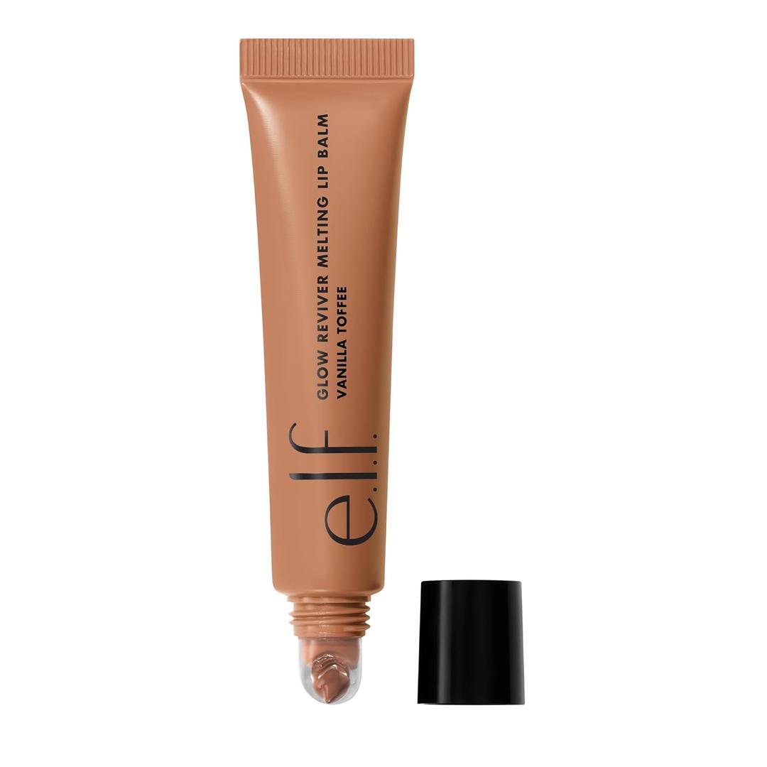 e.l.f. Glow Reviver Melting Lip Balm, Hydrating Tinted Lip Balm For A Glossy Finish & Soft, Supple Lips, Vegan & Cruelty-Free, Vanilla Toffee (0.52 Ounce (Pack of 1))